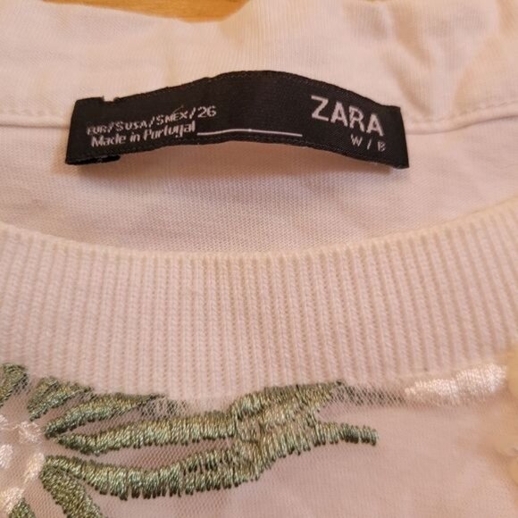 Women's couture Zara top embroidered sequin sequence spring floral small… - Picture 8 of 8